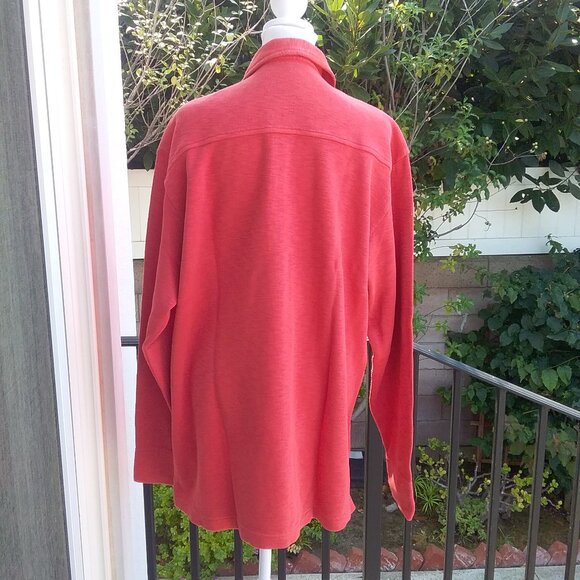 Tommy Bahama Men's Top Pullover Size M Red Short Zipper Embroidered Long Sleeves - Picture 2 of 7